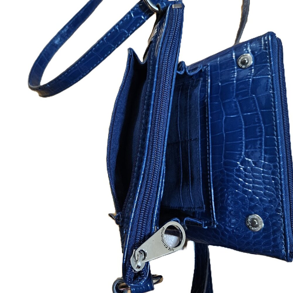 Liz Claiborne ‘Snap To It’ Crossbody Embossed Croc Faux Leather Bag - Picture 6 of 16